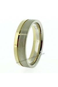 9K Yellow and White Gold Flat Gents Wedder 094086